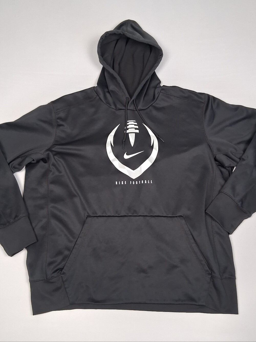 Nike Football Therma-Fit Hoodie Mens 2XL Center Swoosh Logo Grey Y2k DB4248-060